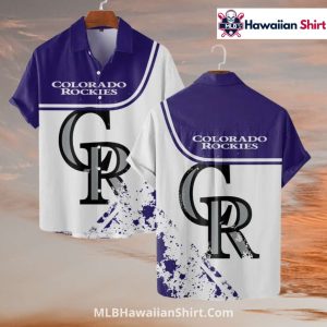 Diagonal Stripe Logo Rockies Hawaiian Shirt