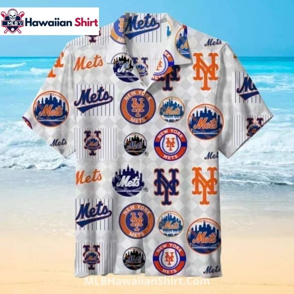 Diamond Grid New York Mets Aloha Shirt – Retro Logo Mash