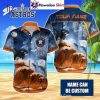 Floral Stripe Astros Tigers Hawaiian Shirt Custom Name