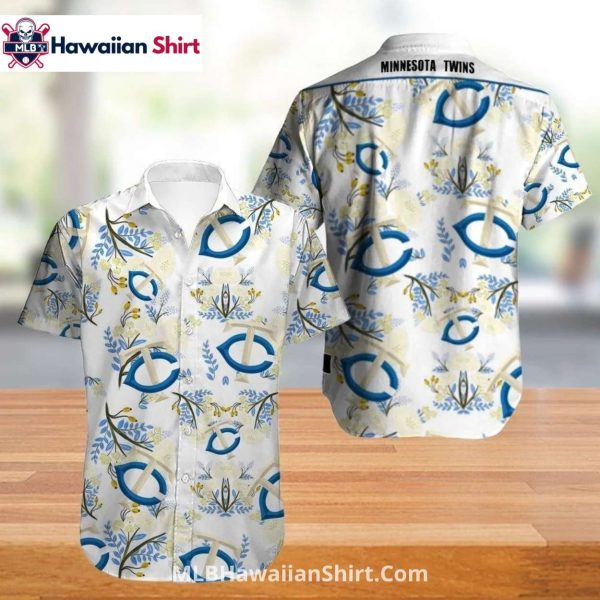 Floral Blue Logo Minnesota Twins Aloha Shirt For Summer Fun