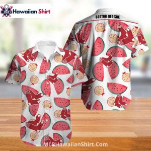 Fruit Slice Print Boston Red Sox Hawaiian Shirt