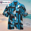 Floral Navy Marlins Hawaiian Shirt With White Collar