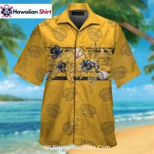 Golden Palm Leaves Pittsburgh Pirates Aloha Shirt MLB Pirates