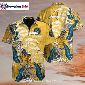 Golden Wave Brewers Hawaiian Shirt With Island Flair