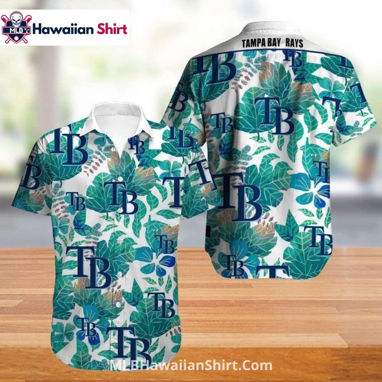 Green Leaf Pattern Tampa Bay Rays Hawaiian Shirt Tropical Vibe Green Leaf Pattern Tampa Bay Rays Hawaiian Shirt Tropical Vibe