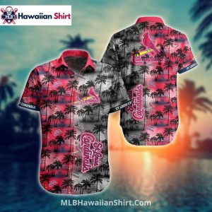 Half Red Gray Sunset St. Louis Cardinals Aloha Shirt