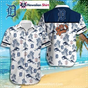 Island Palm And Logo Detroit Tigers Hawaiian Shirt Set
