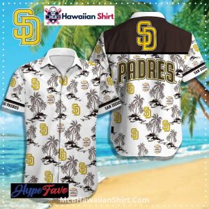 Island Palm Print San Diego Padres Hawaiian Aloha Shirt