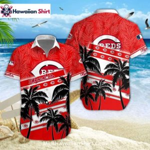 Island Palms Cincinnati Reds Aloha Shirt Beach Style