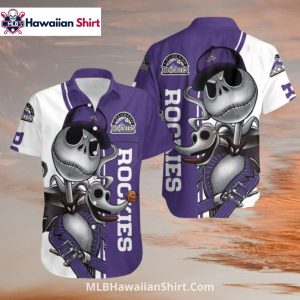Jack Skellington Rockies Hawaiian Shirt With Bat