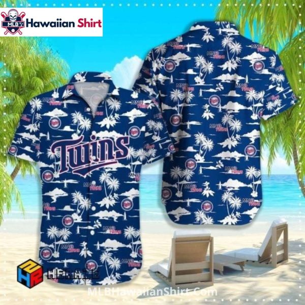 Jet Palm Island Print Twins Hawaiian Shirt For Beach Fun