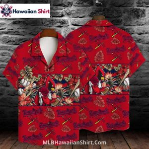 Leaf And Bird Print St. Louis Cardinals Aloha Shirt