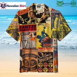 Louis Armstrong Vintage Poster Aloha Shirt Jazz Style