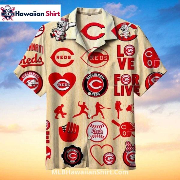 Love For Baseball Cincinnati Reds Hawaiian Shirt Icons