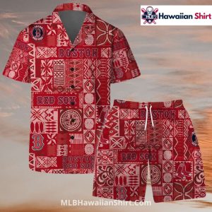 MLB Tribal Pattern Boston Red Sox Aloha Shirt