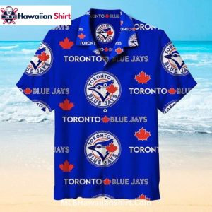 Maple Leaf And Logo Pattern Toronto Blue Jays Hawaiian Shirt