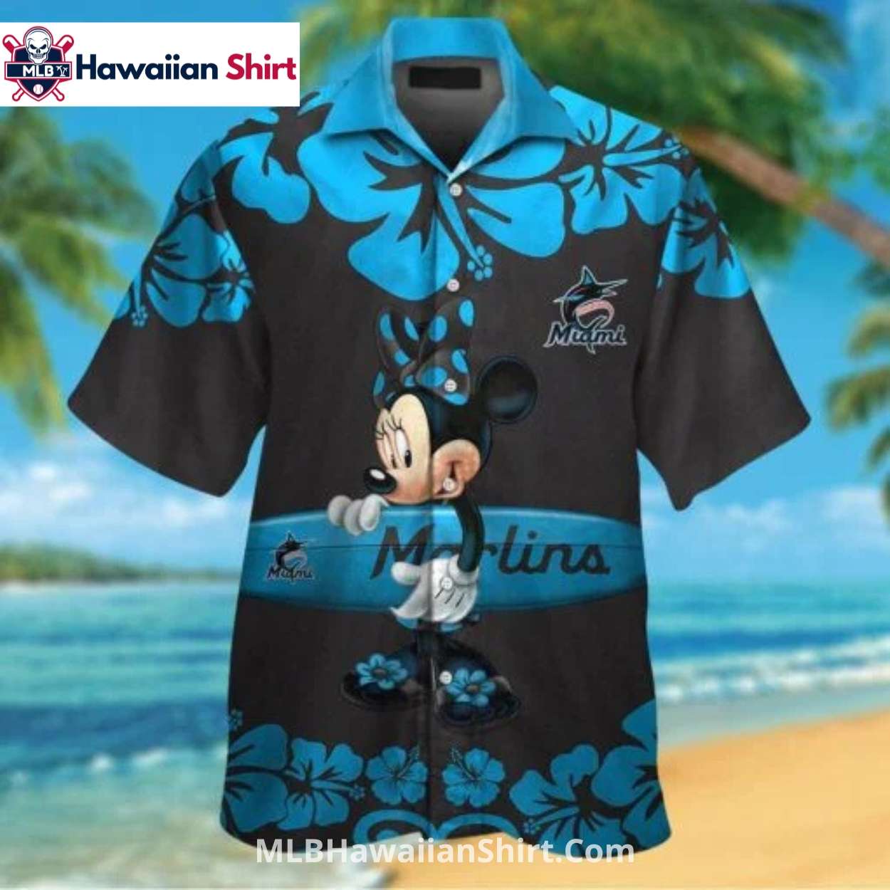 Minnie Mouse Tropical Miami Marlins Hawaiian Shirt Minnie Mouse Tropical Miami Marlins Hawaiian Shirt