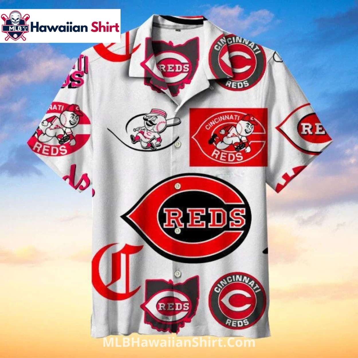 Mixed Logos Cincinnati Reds Hawaiian Shirt Icon Edition Mixed Logos Cincinnati Reds Hawaiian Shirt Icon Edition