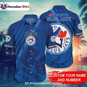 Numbered Custom Print Toronto Blue Jays Aloha Shirt