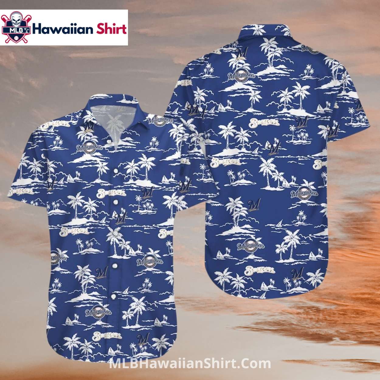 Ocean Scene Brewers Hawaiian Shirt Island Graphic Print Ocean Scene Brewers Hawaiian Shirt Island Graphic Print