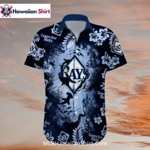 Ocean Silhouette Tampa Bay Rays Aloha Shirt Hawaiian Art