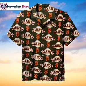 Olive Background SF Giants Hawaiian Shirt Classic Print