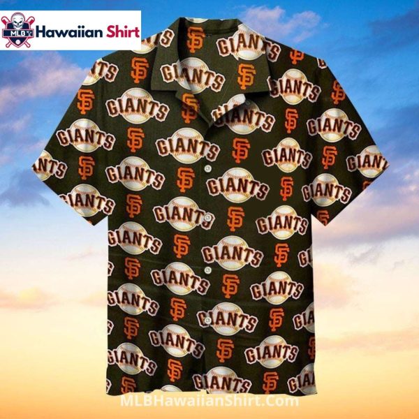 Olive Background SF Giants Hawaiian Shirt Classic Print