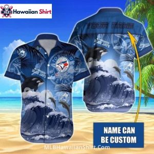 Orca Whale and Dolphin Toronto Blue Jays Hawaiian Shirt