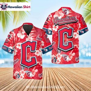 Oversized Red C Floral Cleveland Guardians Aloha Shirt