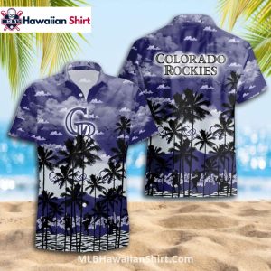Palm Tree Beach Night Rockies Hawaiian Shirt