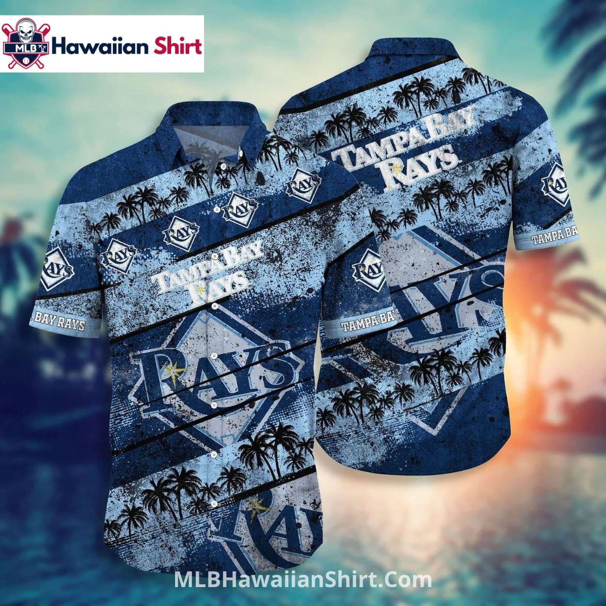 Palm Tree Horizon Tampa Bay Rays Aloha Shirt Island Vibe Palm Tree Horizon Tampa Bay Rays Aloha Shirt Island Vibe