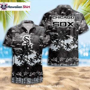 Palm Tree Sunset Chicago White Sox Aloha Shirt Design