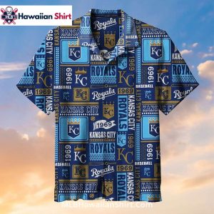Patch Collage 1969 Kansas City Royals Aloha Shirt Navy