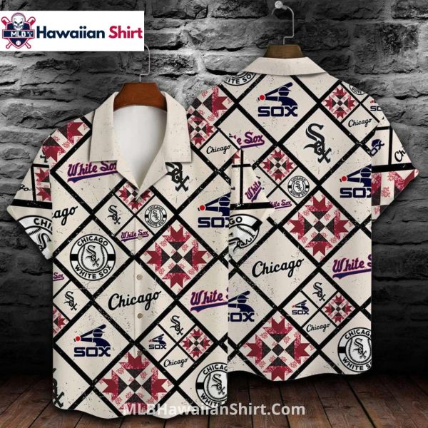 Patchwork Quilt Logo Chicago White Sox Aloha Shirt