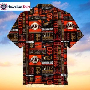 Patchwork Style SF Giants Aloha Shirt Vintage 1958 Theme