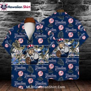 Patriotic Baseball Mascot NY Yankees Hawaiian Shirt