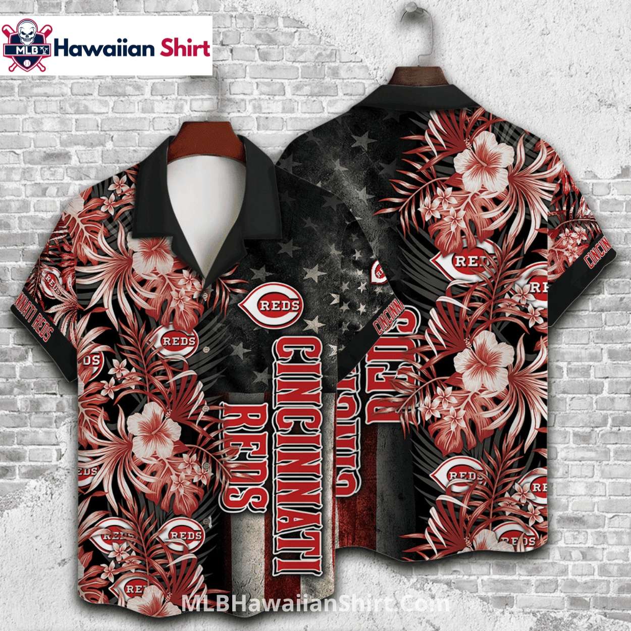 Patriotic Floral Cincinnati Reds Aloha Shirt For Fans Patriotic Floral Cincinnati Reds Aloha Shirt For Fans