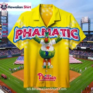 Phanatic Mascot Yellow Phillies Hawaiian Shirt Design