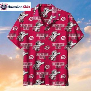 Red Mascot Print Cincinnati Reds Hawaiian Shirt Patterned