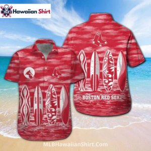 Red Surfboards Design Boston Red Sox Hawaiian Shirt