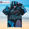 Red Miami Marlins Logo Print Miami Marlins Aloha Shirt