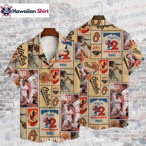 Retro Baseball Cards Orioles Hawaiian Shirt