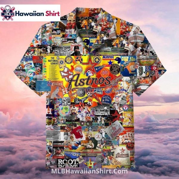 Retro Collage Houston Astros Aloha Shirt All Logos