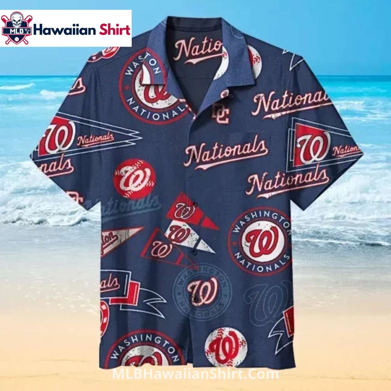 Retro Navy Logo Print Washington Nationals Shirt Retro Navy Logo Print Washington Nationals Shirt