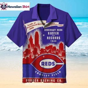 Retro Skyline Records Cincinnati Reds Aloha Shirt – Classic