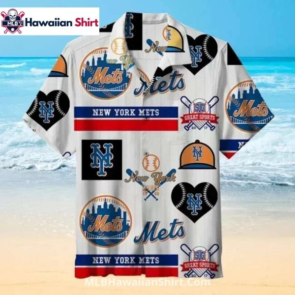 Retro Sports Collage New York Mets Aloha Shirt