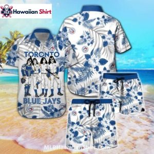 Rock Band Style Toronto Blue Jays Hawaiian Shirt Set