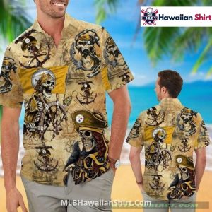 Skull Pirates Steering Wheel Pittsburgh Pirates Aloha Shirt MLB