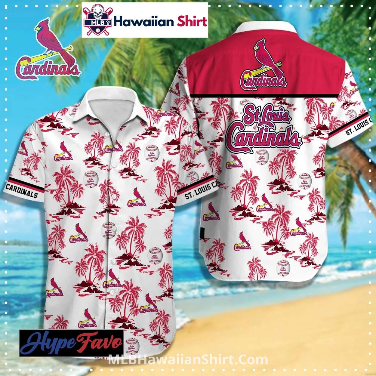 St. Louis Cardinals Aloha Shirt With Modern Tropical Geometry St. Louis Cardinals Aloha Shirt With Modern Tropical Geometry