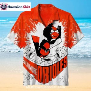 Stadium Splash Mascot Baltimore Orioles Aloha Shirt